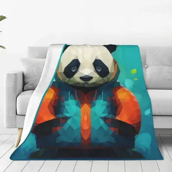 Rajzfilm Panda, Low Poly Stílus Szeszélyes Wildlife Művészeti Takaró Ágytakaró Az Ágy, Nappali, Ágytakarók A Képet