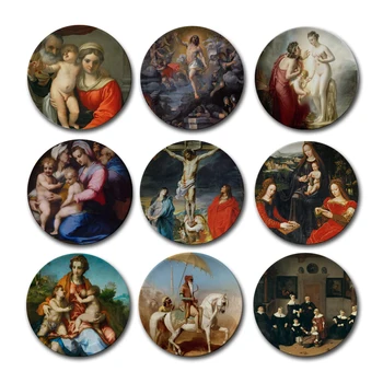Francia Louvre olaj festmény, fali dekoratív lóg lemez művészi kerámia kézműves home/hotel/étterem háttér dekoráció
