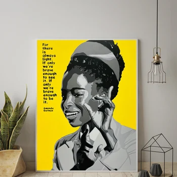 Amanda Gorman Poszter Inspiráló Idézetek Wall Art Vászon Festmény Afro Lány Fali Poszter Nyomatok Nappali Modern Lakberendezés