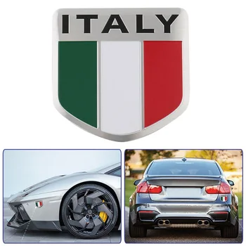 Forró eladó 3D Alumínium Olaszország autó Matrica Auto Jelvény Matrica Olaszország Zászló Autó-stílus tartozékok Jelkép matricák