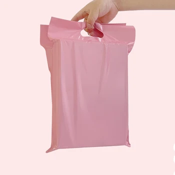 50Pcs 3 Méretben Totebag Világos Rózsaszín Műanyag Szállítási Táskák Kézi Futár Boríték, Csomagolás Kellékek Levelezési Táskák Kezelni