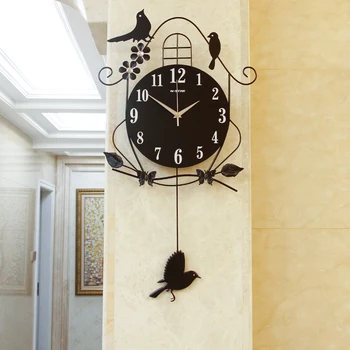 falióra nappali kreatív madár falióra személyiség modern dekoratív fali óra egyszerű légkör hinta néma óra