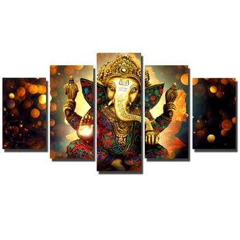 5 Panelek Hindu Istenek Wall Art Vászon Festmények Nyomtatás, Vászon Hinduizmus Moduláris Képek Wall Art A Vásznon Nyomatok Nappali