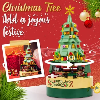 Boldog Karácsonyt Világítás Fa Építőkockák Tégla Kreatív Zene Dobozok Dekoráció Gyerekek A Gyerekek A Karácsonyt, Mikulás Ajándékok