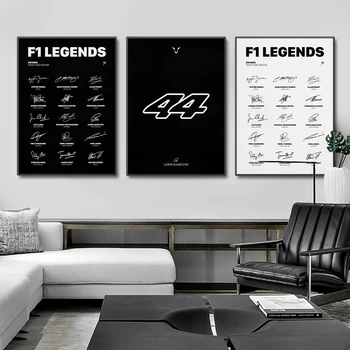 Klasszikus Forma 1-Es Pilóták Legendák Signature Edition Wall Art A Vásznon Poszter Nyomtatási Képeket A Modern Lakberendezés F1 Rajongók Ajándékok