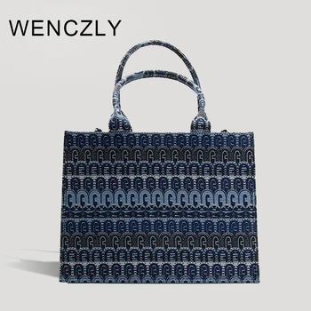WENCZLY Táska Női Luxus Designer Táskák, Valamint Táska Vászon Levelet Hímzett Díszítés 2023 Új Kors Táskák