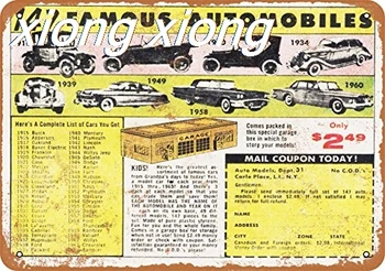 Fém Tábla - 1963 147 Híres Autók $2.49 - Vintage Megjelenés