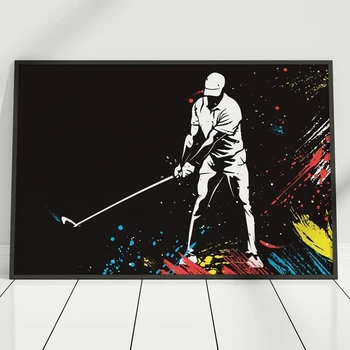 Graffiti karakter golf poszter wall art vászon fekete-fehér a divat nyomtatás nappali dekorációs kép, grafika