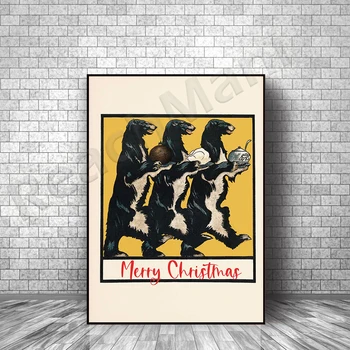 Boldog Karácsonyt Medve Régi Reklám - Karácsonyi Printables - Karácsonyi Reklám Plakátok - Karácsonyi Reklám Művészet