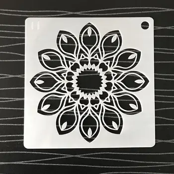 48db/set Mandala Stencil DIY Festmény Scrapbook Színezés Dombornyomás Album Dekoráció Dropshipping