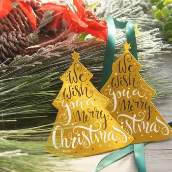 30db Boldog Karácsonyt Arany Fa Design Kártya Ajándék Üdvözlő Tag Ajándék Kártyák Meghívó