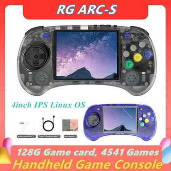 RG ARC-S Kézi játékkonzol 128G 4Inch IPS Linux OPERÁCIÓS rendszer Hat Gomb Retro Design, Videó lejátszó Támogatja a Vezetékes Kezelni