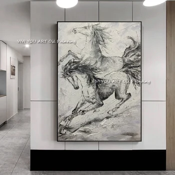 Északi Kézzel készített Futó Ló olajfestmény, Vászon Borító Freskó Állat, Plakát, Kép, hogy az Európai Klasszikus Szoba Dekoráció