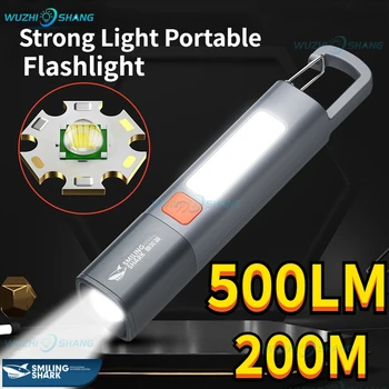 Kültéri Mini Zseblámpa Hosszú távú Újratölthető COB Zoom Floodlight Csat Design Hordozható Zseblámpa Vízálló Munka Lámpa Fény
