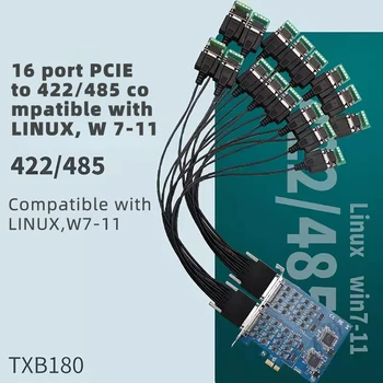 Ipari Minőségű 16 Portok PCIE, hogy RS422/RS485 bővítőkártya PCI-E Soros Kártya Feszültség Elnyomás Protector PC Asztali