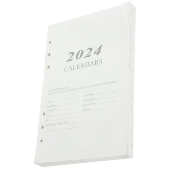 2024 angol Menetrend Könyv belső Oldal, A5 Tanárok Tervező Loose-leaf Zsebre a Tanulmányi Tervezők Jegyzettömb Papír Év