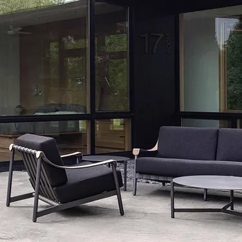Északi kerti kanapé udvar kiállítási terület puha kávézó értékesítési osztály vétel kanapé tervező rattan szék