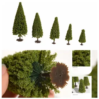 10DB mini fa DIY Jelenet Modell Dísz Homok Táblázat Materia Torony Fenyő karácsonyfa Környezetbarátabb Táj Fenyőfa Modell