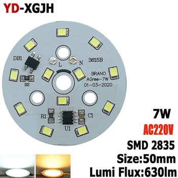 7W 50mm Okos IC LED izzó lámpa szabályozható 220v pcb smd 2835 integrált ic vezető diy LED dióda reflektorfénybe chip lámpa 20DB