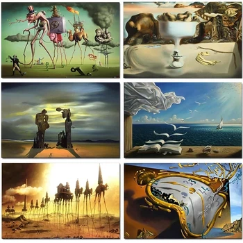 Híres Szürrealizmus Által Salvador Dali Vászon Festmény, Absztrakt Poszterek, Nyomatok, Wall Art Képek Nappali otthoni Dekoráció
