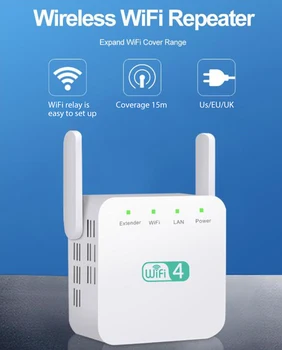 300Mbps wifi Repeater Range Extender vezeték nélküli Átjátszó jelerősítő 3 Antenna Teljes ház fedelét bővítő router