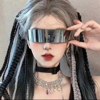 Cyber Napszemüveg Női Punk Jövő Technológiai Értelemben Védőszemüveg napszemüvegek UV400 Party Szemüveg Y2K Szemüveg Cyberpunk Árnyalatok