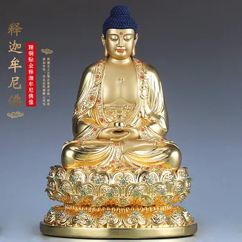 Teljes Arany Tiszta Réz Amitabha Buddha-Szobor Haza Decore Szobor Szobor