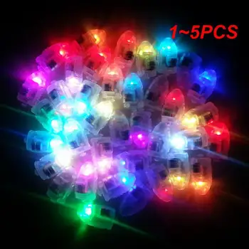 1~készlet 5DB Színes Kis LED Izzók Papír Léggömb Lámpás Dekoráció Beépített Akkumulátor Esküvő, Születésnapi Parti Világítás