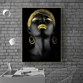 A Wall Art Modern Absztrakt Portré Poszter Nyomatok Afrikai Nők Vászon Festmény Csendélet Festmény Szoba Lakberendezés Nincs Keret