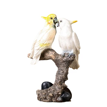 Romantikus Papagáj Szerelmeseinek Miniatűr Üveges Gyanta Pár Papagáj Ábra Kézműves Dísz, Ajándéktárgy Valentin Napi Ajándék Esküvői Dekoráció