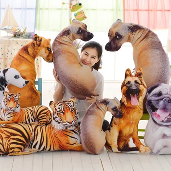 Aranyos 3D Kutya, Tigris Árnyékban Párnák Kreatív Otthon, Kanapé Irodába Nap Párna Mosható autósülés Párnát Kiskutya Párna Pamut
