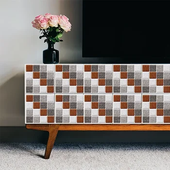 10db Mozaik matt csempe nappali, hálószoba, fürdőszoba üveg derék-line öntapadó kopásálló anti-slip fali matrica