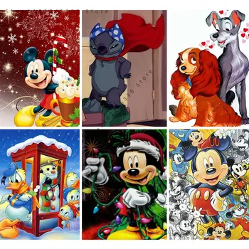 Rajzfilm Mickey Egér Aranyos Vászon Festmény Disney Anime Kép, Poszterek, Nyomatok Wall Art Gyerek Szoba Dekoráció, Otthon Dekoráció