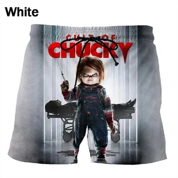 Mag Chucky Férfi Rövidnadrág 3D Nyomtatott Ördög Gyermek Rövid Nadrág Testület Trunks Fürdőruha Homme 2023 Nyáron Futó Szörfözés Nadrág