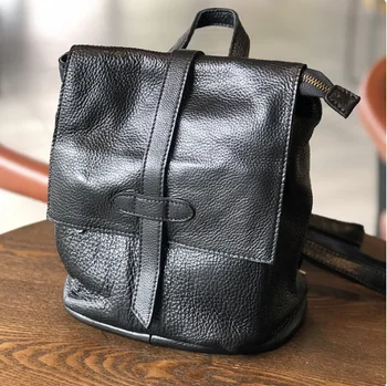 A felső réteg marhabőr hátizsák Női bőr hátizsák 2023 Egyszerű, hétköznapi utazás táska Puha bőrből készült, kézzel készített táska
