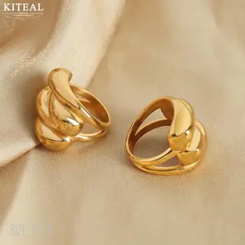 KITEAL Divat Új Márka, Design Luxurio Arany színű mérete 6 7 8 Istennő gyűrűk nők vízcsepp Gyűrű, férfi gyűrű ékszer