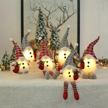 Led Karácsonyi Gnome Plüss Mikulás Baba Dekoráció Arctalan Gonk Törpe Dísz Boldog Karácsonyt Játék Karácsonyi Navidad Noel Ajándékok